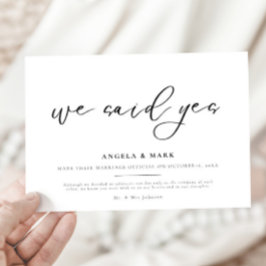 We zeiden ja huwelijksaankondiging Kaart Verloving