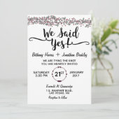 We zeiden ja! huwelijksuitnodiging kaart (Staand voorkant)