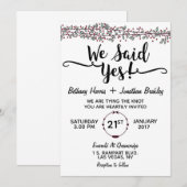 We zeiden ja! huwelijksuitnodiging kaart (Voorkant / Achterkant)