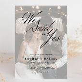 We zeiden ja huwelijksuitnodiging met foto overlay kaart