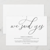 We Zeiden Ja Minimalistische Trouwkaart Kaart (Voorkant / Achterkant)