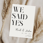 We zeiden ja Modern Simple Chic Weddenschap Save The Date<br><div class="desc">We zeiden ja,  een moderne bruiloft redden de datum met elegant chic design en minimalistische stijl.</div>