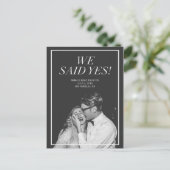We zeiden ja | Moderne foto bruiloft aankondiging (Staand voorkant)