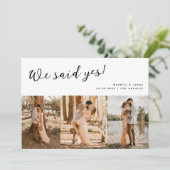 We Zeiden Ja Moderne Trouwdag Meerdere Foto's Aankondiging (Staand voorkant)