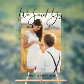 We zeiden ja persoonlijke foto-Verloving bruiloft Acryl Bord (Neutraal)