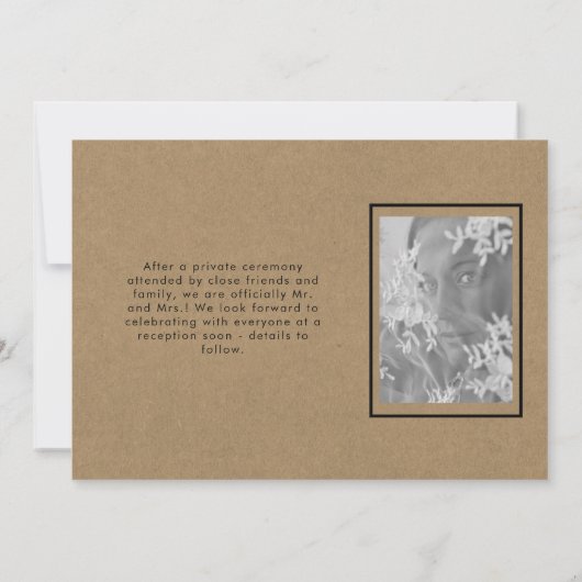 We zeiden ja rustieke chique foto bruiloft aankond kaart (Achterkant)