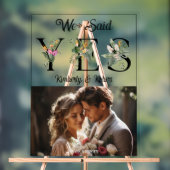 We zeiden ja tropische bloemen brieven aangepaste  acryl bord (Neutraal)