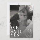 We zeiden ja Vellum Overlay Wedding Announounding Kaart (Voorkant)