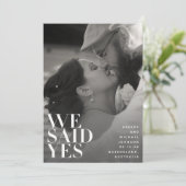 We zeiden ja Vellum Overlay Wedding Announounding Kaart (Staand voorkant)