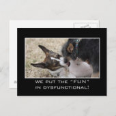 We zetten echt het "plezier" in disfunctioneel. briefkaart (Voorkant / Achterkant)