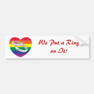 We zetten een ring op het homohuwelijk bumpersticker