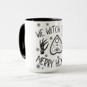 We zien je een prettige hex-Mas Mok (Voorkant links)