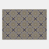 We zien jullie Navy en Gold Tiled Inpakpapier Vel (Voorkant)