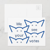 We zien uw stemmen Congres Cat Lady Cat Ears Briefkaart (Voorkant / Achterkant)