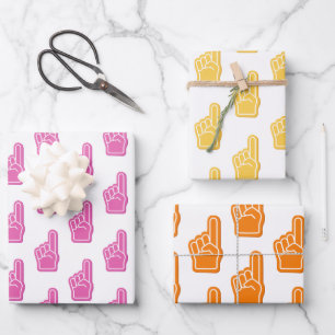 We zijn #1! Finger School Fan Club Team Spirit Fun Inpakpapier Vel