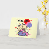 We zijn 1 verjaardag Tshirts en cadeautjes Kaart (Gele Bloem)