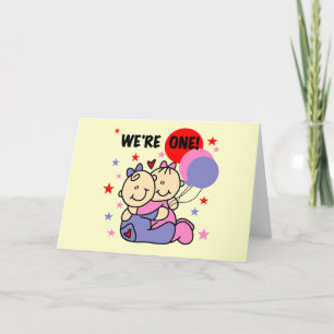We zijn 1 verjaardag Tshirts en cadeautjes Kaart