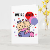 We zijn 1 verjaardag Tshirts en cadeautjes Kaart (Gele Bloem)