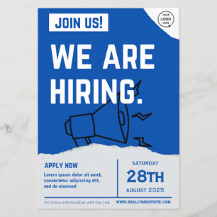 We zijn aan het inhuren, vacature, zakelijk inhure flyer