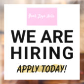 We zijn aan het werven. Solliciteer vandaag Bedrij Raamsticker (Vel 2)