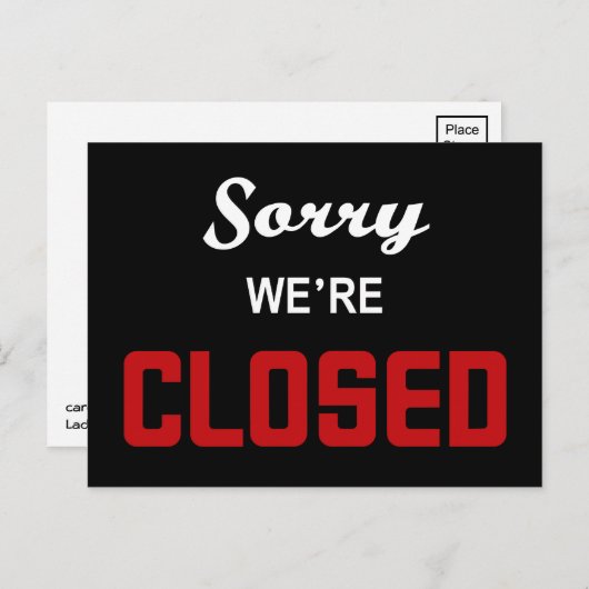 We zijn afgelopen briefkaart (Voorkant / Achterkant)