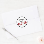 We zijn afgelopen ronde sticker (Envelop)
