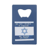 We zijn afhankelijk van wonderen creditkaart flessenopener (Voorkant)