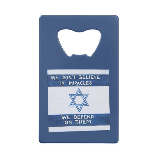 We zijn afhankelijk van wonderen creditkaart flessenopener (Voorkant)