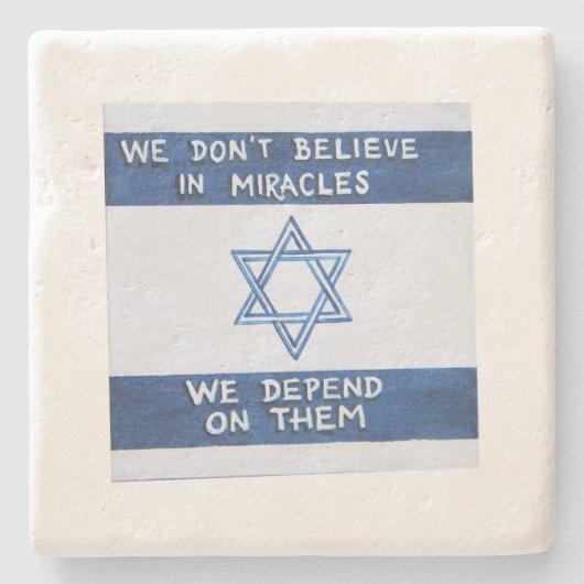 We zijn afhankelijk van wonderen stenen onderzetter (Voorkant)