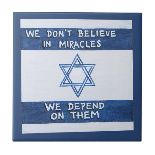 We zijn afhankelijk van wonderen tegeltje (Voorkant)