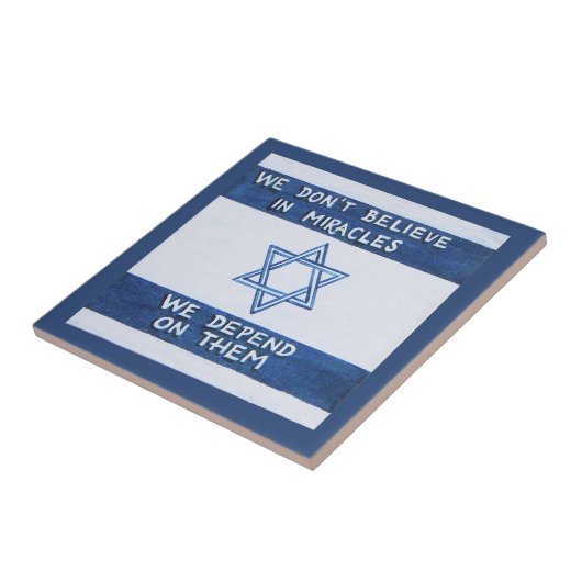 We zijn afhankelijk van wonderen tegeltje (Zijkant)