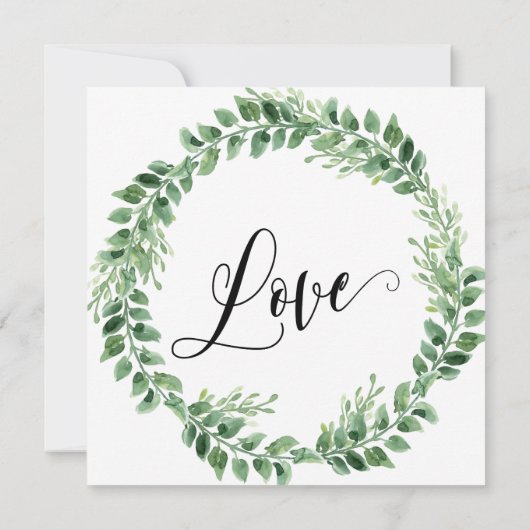 We zijn alleen getrouwd met Green Wreath Reception Kaart (Achterkant)