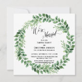 We zijn alleen getrouwd met Green Wreath Reception Kaart (Voorkant)