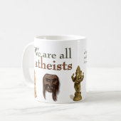 We zijn allemaal atheïsten koffiemok (Voorkant links)