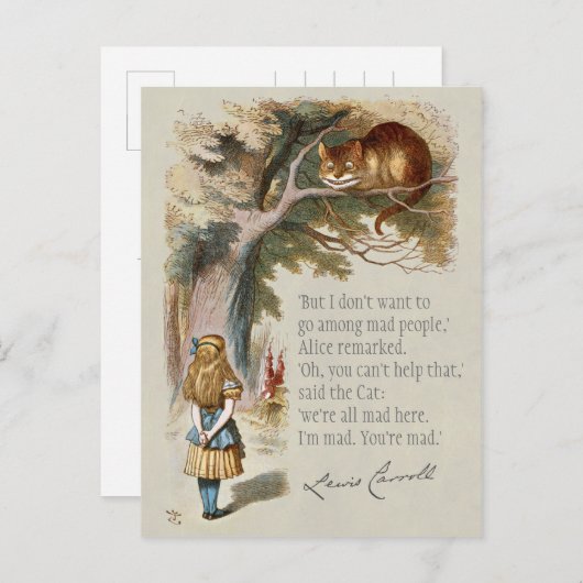 We zijn allemaal boos hier, C0188 Alice Cheshire c Briefkaart (Voorkant / Achterkant)