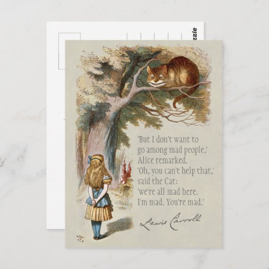We zijn allemaal boos hier, C0188 Alice Cheshire c Briefkaart (Voorkant / Achterkant)