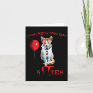 We zijn allemaal clown katje kat Halloween grappig Kaart