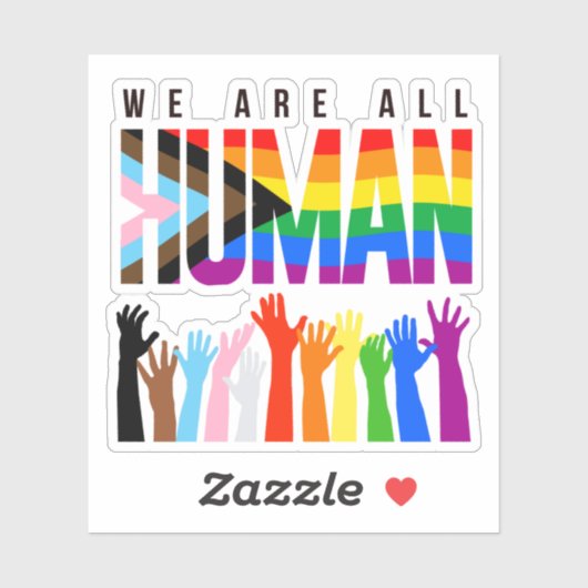 We zijn allemaal de Human Progress Pride Sticker (Vel)