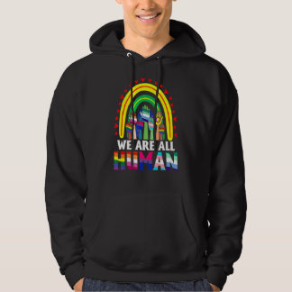 We zijn allemaal de menselijke pride Ally Rainbow  Hoodie