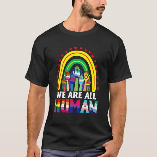 We zijn allemaal de menselijke pride Ally Rainbow  T-shirt (Voorkant)