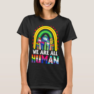 We zijn allemaal de menselijke pride Ally Rainbow T-shirt