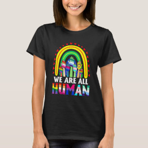 We zijn allemaal de menselijke pride Ally Rainbow T-shirt