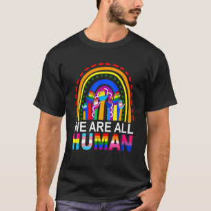 We zijn allemaal de menselijke trots Ally Rainbow T-shirt
