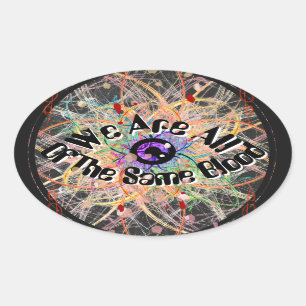 We zijn allemaal dezelfde bloedeenheid ovale sticker