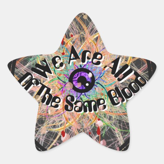 We zijn allemaal dezelfde bloedeenheid ster sticker (Voorkant)