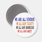 We zijn allemaal divers (witte) magneet (Voorkant / Achterkant)