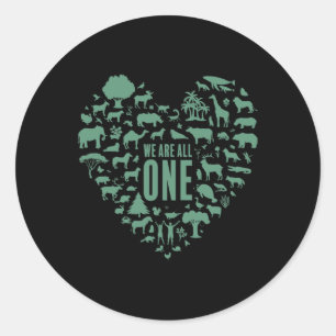 We zijn allemaal één Global Warming Awareness Eart Ronde Sticker