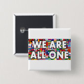 We zijn allemaal één vierkante button 5,1 cm (Voorkant /achterkant)