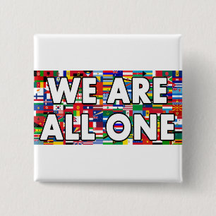 We zijn allemaal één vierkante button 5,1 cm