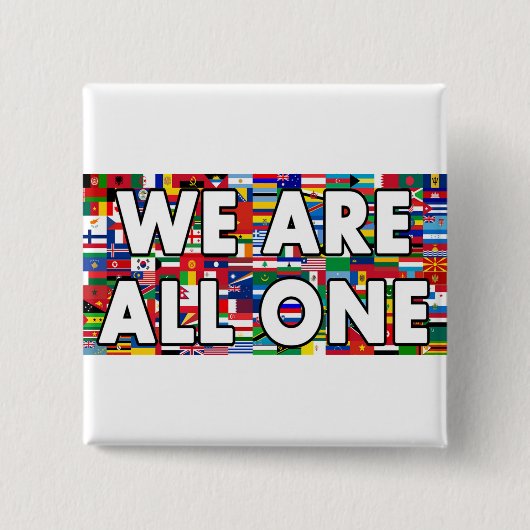We zijn allemaal één vierkante button 5,1 cm (Voorkant)